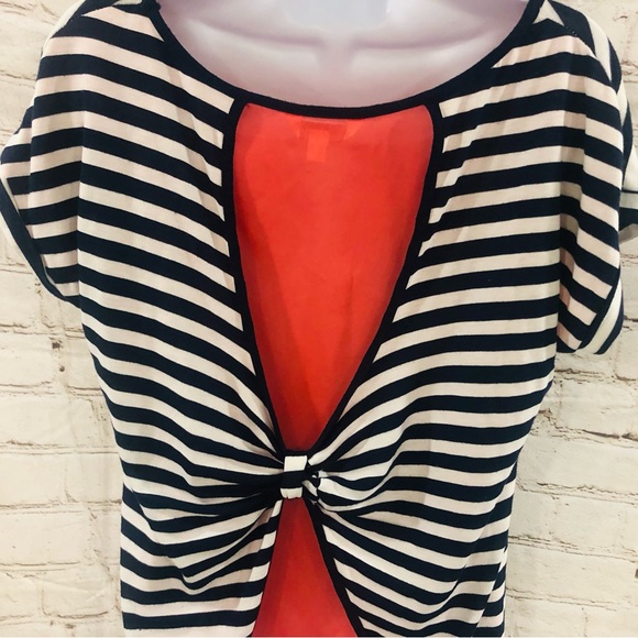 ❤️🔥Charming Charlie❤️🔥Striped SS Tee w/Sheer Back❤️🔥Measurements Pics❤️🔥 - Picture 5 of 11